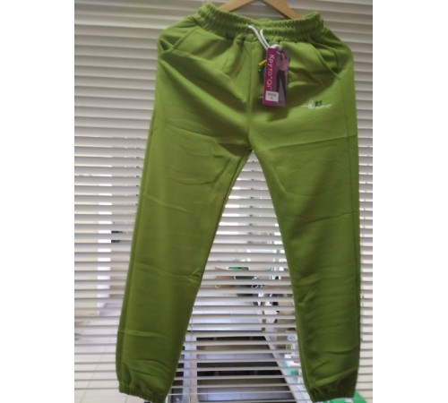 Штаны женские спорт с монжетами Круто QI №А203 один цвет в растовке ОЛИВКОВЫЙ (XL-6XL) (6шт/уп)