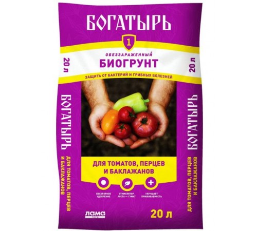 Биогрунт Богатырь "Для томатов, перца и баклажанов" 20л