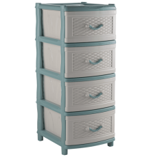 Комод  "Элластик" с фасадом Плетёнка (голубовато-бирюзовый)ЭП 637667