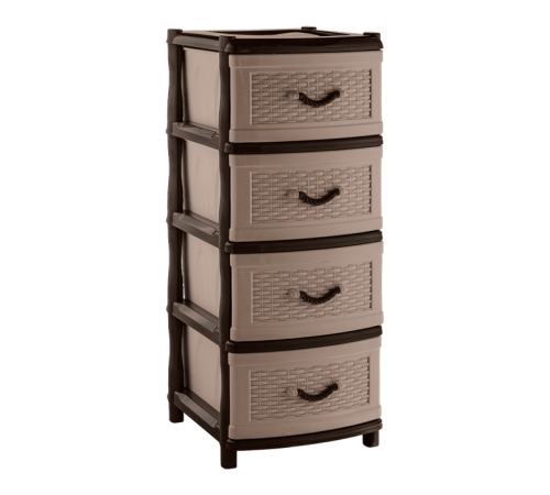 Комод  "Элластик" с фасадом Плетёнка (капучино)ЭП 637674