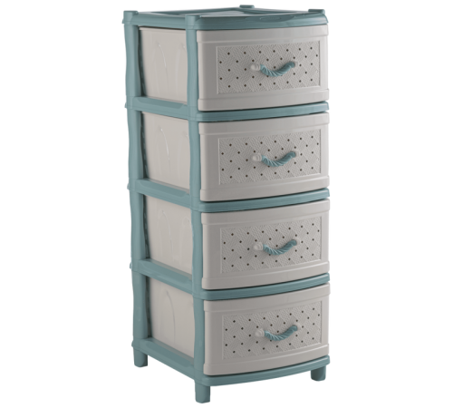 Комод  "Элластик" с фасадом Сетка (голубовато-бирюзовый)ЭП 668845