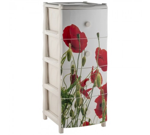 Комод "Элластик" с рисунком на фасаде (Маки)ЭП 423583