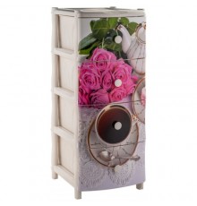 Комод "Элластик" с рисунком на фасаде (Чайная роза)ЭП 644625