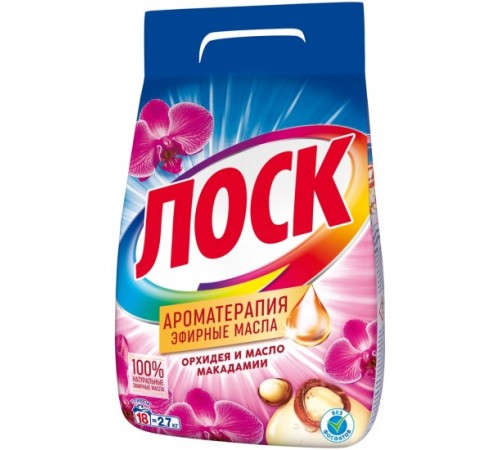 Стиральный порошок LOSK ЛОСК Автомат Арома Орхидея и масло макадамии, 2.7 кг