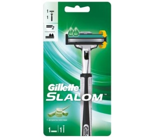 Жилетт Gillette Slalom Бритва (+1 кассета) без подставки *3*6*36