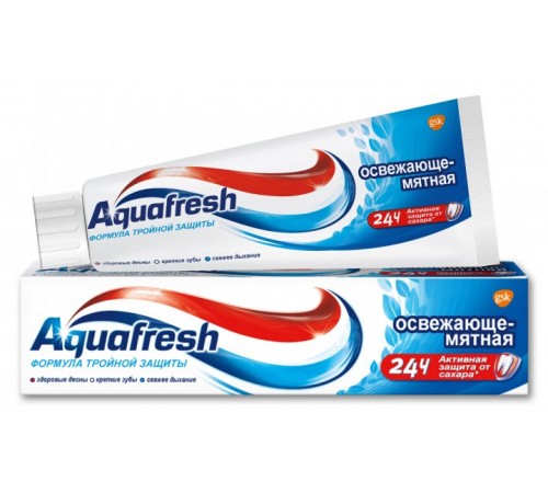 Зубная паста Аквафреш 100мл Синяя Family /Освеж мятная Туба  1/12