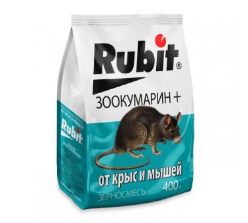 Средство от крыс и мышей зерновая смесь ЗООКУМАРИН+ 400г (25) Рубит арт. 62453