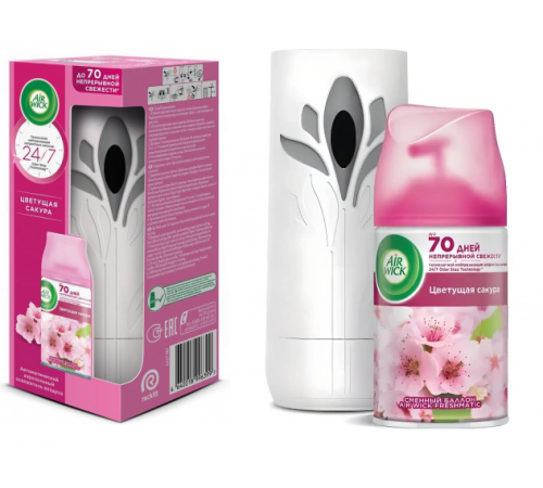 Air Wick Освежитель воздуха АВТОМАТ Цветущая Сакура 250мл 560  *2*4 / 48