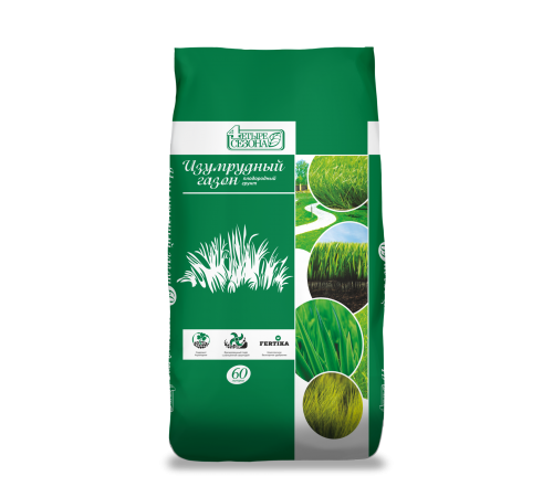 Грунт Плодородный Четыре сезона "Изумрудный газон" 60л (1п = 45шт)