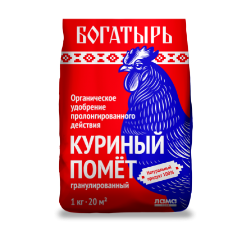 Куриный помет гранулированный Богатырь 1кг