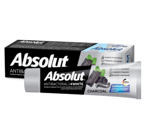 Зубная паста "ABSOLUT" antibacterial 4WHITE, 110 г в пенал арт 8074 (48/уп)