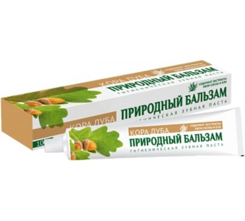 Зубная паста 'Природный бальзам' Кора дуба, 90г, в пенал  арт 8100 (48/уп)