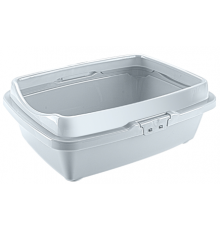 Туалет для кошек бол.  с бортом светло-серый (уп. 20) арт 237