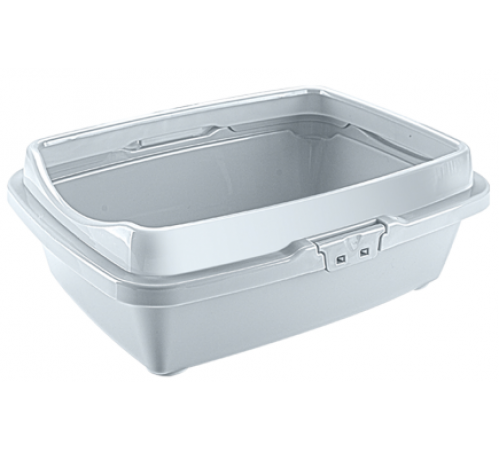 Туалет для кошек бол.  с бортом светло-серый (уп. 20) арт 237