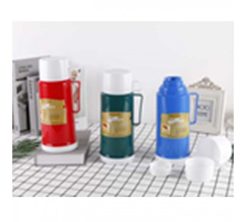 Термос 1 л пластик. корпус стекло колба 2644