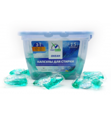 Капсулы для стирки 3в1"Океан" (10г*15шт) "Perfeco"