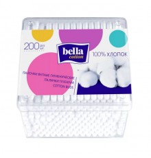 Bella cotton Ватные палочки 200 шт (коробка квадрат)
