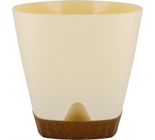 Горшок /цв. InGreen WOOD D110мм 0,65л с прикорн.пол. сливочный/бук арт. IG609810001 в кор.12шт