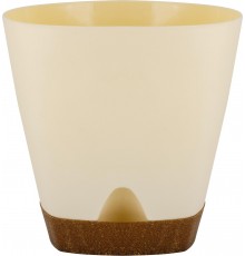 Горшок /цв. InGreen WOOD D140мм 1,35л с прикорн.пол. сливочный/бук арт. IG609910001 в кор.10шт