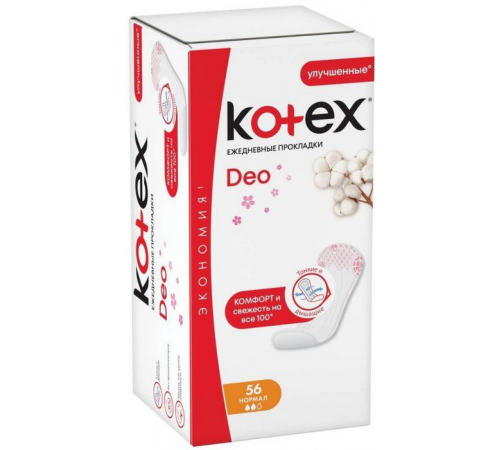 KOTEX прокладки ежедневные Нормал Део 56шт *4/16 (9425995)