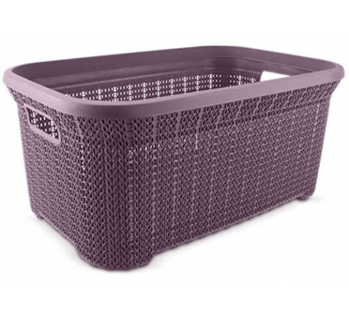 Корзина Вязанный узор лиловый 35л (12шт) арт.05124
