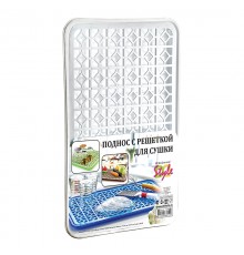 Поднос с решеткой д/сушки белый ( 24)шт.  арт.10230