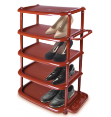 Полка для обуви 2 пары 5- ярус коричневая(уп6шт)  арт.08002