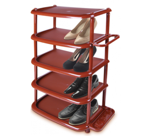 Полка для обуви 2 пары 5- ярус коричневая(уп6шт)  арт.08002