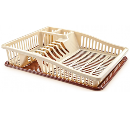 Сушка для посуды "Степ" маленькая молочный (24) шт арт.07107