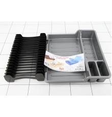 Сушка для посуды раздвижная  черно серая (20 шт) арт.07101