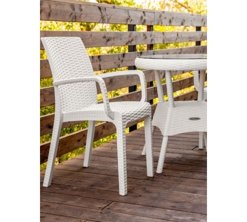 Стул RATTAN Ola Dom (белый) 585/560/855мм ЭП 401356