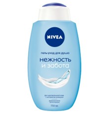 Нивея Гель-уход для душа Нежность и забота, для чувствительной кожи, 750мл 83634  *6*12
